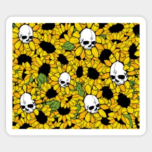 Field of Sunflower Skulls Sticker
